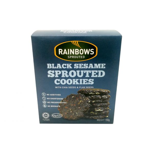 BLACK SESAME SPROUTED COOKIES (WITH CHIA SEEDS & FLAX SEEDS)