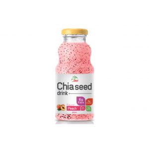 Chia seed drink & Peach Flavor (Glass Bottle 250ml)
