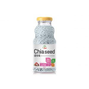 Chia seed drink with Lychee Flavor (Glass Bottle 250ml)