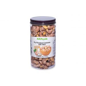 Dry Roasted Cashews With Skin Salted 350g