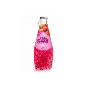 Chia seed Drink with strawberry flavour (Glass Bottle 290ml)