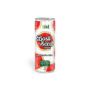 250 Aluminium can Basil seed drink with Watermelon juice flavour
