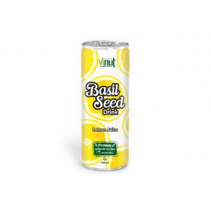 250 Aluminium can Basil seed drink with Lemon juice flavour