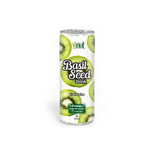 250 Aluminium can Basil seed drink with kiwi juice flavour