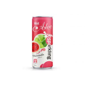 320ml Canned Sparkling Aloe vera drink with watermelon flavor 