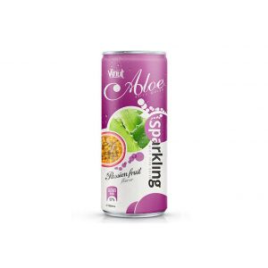 320ml Canned Sparkling Aloe vera drink with Passion fruit flavor